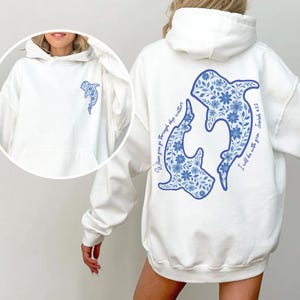 Vintage Whale Shark Floral Hoodie, Beachy Sweatshirt, Jesus Tshirt, Christian Crewneck Beachy Ocean Summer Top, Whaleshark Tee, Coconut Girl