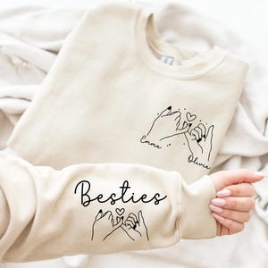 Custom Besties Sweatshirt, Best Friends Gift, Custom Sweatshirt, Best Friend Sweatshirt, Personalized Gift, Best Friend Christmas Gift