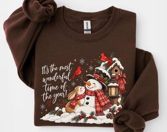 Snowman Shirt, Christmas Sweatshirt, It's The Most Wonderful Time Of The Year, Christmas Shirt, Christmas Shirt for Her