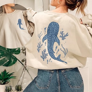Sudadera con capucha y sudadera con capucha de ballena y océano, sudadera playera, sudadera con capucha de coco y Jesús, sudadera con capucha cristiana de cuello redondo para surfear en la playa, regalo