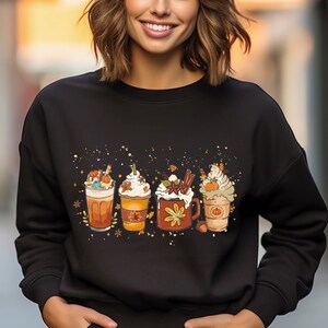 Fall Coffee Sweatshirt, Cute Fall Sweatshirt, Thanksgiving Sweatshirt, Halloween Sweatshirt, Fall Sweatshirt, Coffee Lover Shirt, Pumpkin,
