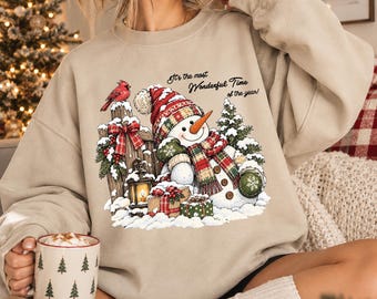 Snowman Shirt, Christmas Sweatshirt, It's The Most Wonderful Time Of The Year, Christmas Shirt, Christmas Shirt for Women, Christmas Gifts