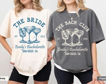 The Bach Club Bachelorette Shirts, Custom Location And Name Bachelorette Party Shirts, Social Club Luxury Bachelorette Party Gift Shirts
