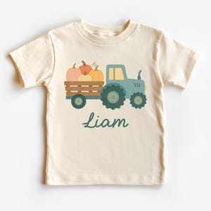 Personalized Pumpkin Tractor Kids Shirt - Fall Truck Toddler Shirt - Boys Thanksgiving Shirt - Cute Pumpkin Patch Shirt - Girls Pumpkin Tees