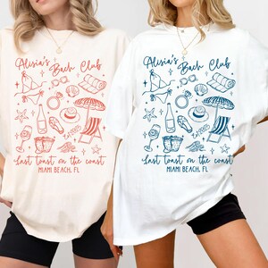 Custom Beach Bachelorette Party Shirts, Last Toast On The Coast, Custom Location, The Bach Club, Luxury Bachelorette, Custom Bride Shirt