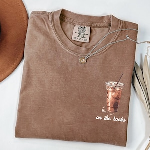 Comfort Colors On the Rocks Iced Coffee Weather Graphic Tshirt, Coffee Graphic T-Shirt, Retro Tee, Gift for Her, Trendy, Coffee Lover Gifts