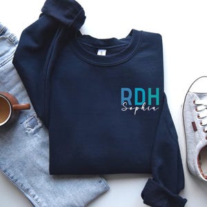 Custom Dental Hygienist Sweatshirt, Personalized Name RDH T-Shirt, Cute Dental Hoodie, Dental Hygienist Shirt, Custom Woman Hoodie
