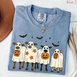 Comfort Colors® Ghost Cows Halloween Shirt, Halloween Cow Shirt, Western Halloween Shirt, Cow Lover Gift, Trendy Halloween, Spooky Season
