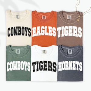 Comfort Colors® Custom School Mascot Shirt, Retro Game Day T-Shirt, Game Day, Personalized Spirit Shirt, Touchdown Season, Sports Shirt