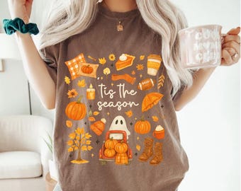 Comfort Colors Tis the Season Shirt, Fall Shirt, Fall Football Shirt, Women's Fall Shirt, Pumpkin Season, Fall Harvest Shirt, Autumn Tshirt