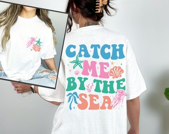 Strand Sweatshirt oder Hoodie, Catch Me by the Sea T-Shirt, übergroßer Sonnenuntergang Hoodie, Sommerkleidung, ästhetisches Ocean Life Shirt, Frau Hoodie