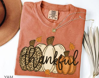Leopard Pumpkin Shirt, Comfort Colors Pumpkin Season Shirt, Thanksgiving Tshirt, Halloween Tee, Fall Shirt, Autumn Shirt, Thanksgiving Gifts