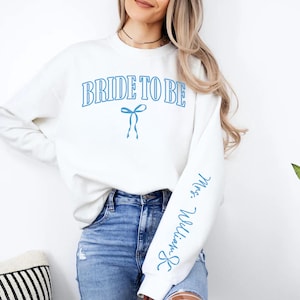 Future Mrs Sweatshirt Personalized Bride To Be Gift Engaged Sweatshirt Getting Ready Bridal Outfit Coquette Wedding Engagement Gift Bride