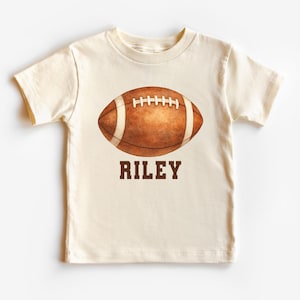 Retro Personalized Football Shirt, Football with Custom Name Graphic Tee, Kids Football T-Shirt, Cute Football Tee, Sports Shirt for Kids
