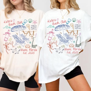 Custom Beach Club Bachelorette Shirt. Coastal Themed Bachelorette Party Shirt, Miami Bach Club Tshirt, Bridal Party Shirt, Bridesmaid Gift