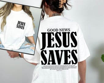 Aesthetic Jesus Saves Shirt, Christian Apparel Christian Sweatshirt, Jesus Apparel Christian Streetwear Clothing Bible Verse Hoodie, Trendy