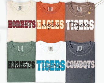 Favorite Team Shirt, Team mascot tshirt, School team Comfort Colors tee, Love Favorite team tee, School logo Tee, Custom Shirt, Custom Gift