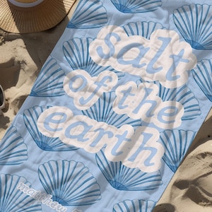 Salty Beach Towel Christian Gift Towel Seashell Aesthetic Summer Fun Gift  Religious Towel Bible Verse Gift Idea Christian Towel