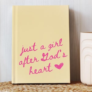 Personalized Bible Study Journal Christian Prayer Notebook Gift for Girl After Gods Heart Custom Name Gift for Christian Girl Sermon Notes
