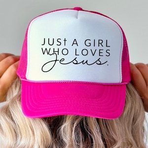 Jezus Trucker Cap Geloofsgeïnspireerde Christelijke Kleding Bijbelteksten Hoed Jezus Liefhebber Trucker Hat Meisje dat van Jezus houdt Schuimrubberen Hoed