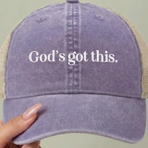Christian Hat for Women Gods Got This Hat Faith Baseball Cap Cute Feminine Aesthetic Minimalist Embroidered Hat Encouragement Gift for Her image 1