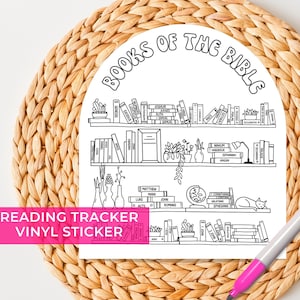 Bible Study Tracker Sticker Books of the Bible Vinyl Sticker Bible Reading Sticker for Journal Christian Sticker Gift for Church Group Gift
