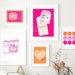 Preppy Wall Art Printable Set of 10 Pink Orange Gallery Wall Teenage ...