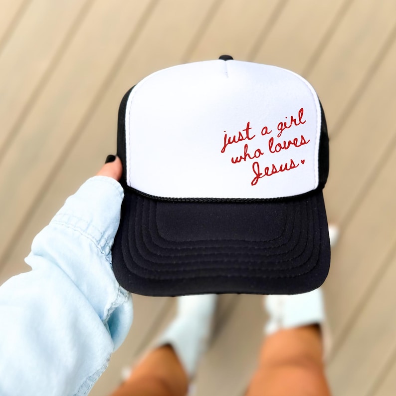 Jesus Trucker Hat Christian Snapback Faith Inspired Clothing Hat Jesus Lover Trucker Hat Youth Group Hat for Girl
