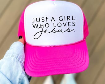 Gorra de camionero de Jesús, ropa cristiana inspirada en la fe, ropa con las Escrituras bíblicas, gorra de camionero para amantes de Jesús, gorra de espuma para chica que ama a Jesús
