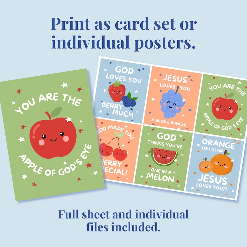 Printable Christian Cards for Kid Faith Inspired Bible Craft Printable Notes Class Party Bible Study Activity Youth Group Bible Study Cards