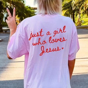 This Girl Loves Jesus Shirt Christian Love Jesus Christian Shirt Comfort Colors Faith Shirt Oversize Tshirt for Women Christian Apparel