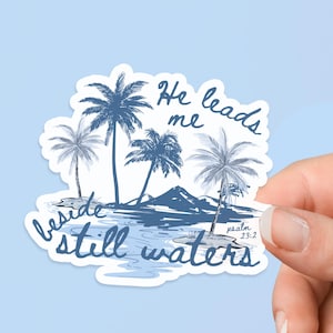 Beach Theme Christian Sticker Decal Religious Bible Verse Laptop Decal Christian Inspirational Vinyl Sticker Faith Decal