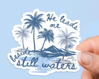 Autocollant chrétien thème plage verset de la Bible religieux sticker pour ordinateur portable sticker chrétien inspiration vinyle sticker foi verset de guérison cadeau