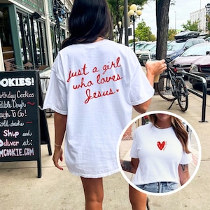 This Girl Loves Jesus Shirt Christian Love Jesus Christian Shirt Comfort Colors Faith Shirt Oversize Tshirt for Women Christian Apparel