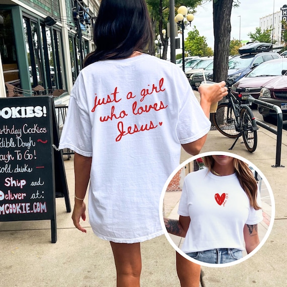 This Girl Loves Jesus Shirt Christian Love Jesus Christian Shirt Comfort Colors Faith Shirt Oversize Tshirt for Women Christian Apparel