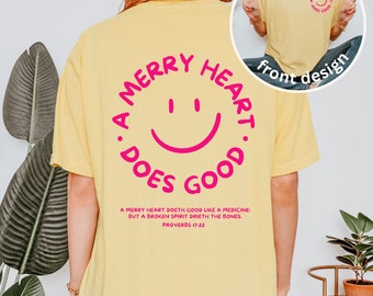 Neon Christian Shirt Happy Heart Faith Shirt Trendy Christian Apparel Bright Neon Comfort Colors Faith Inspired Tee Jesus Apparel Proverbs