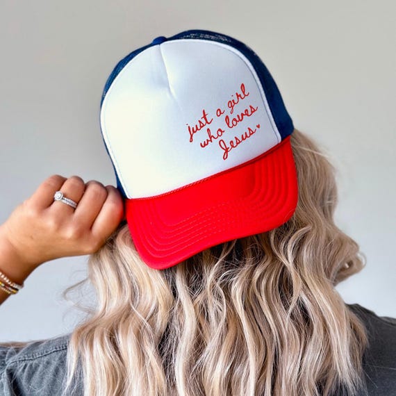 Jesus Trucker Hat Christian Snapback Faith Inspired Clothing Hat Jesus Lover Trucker Hat Youth Group Hat for Girl Patriotic Christian Hat