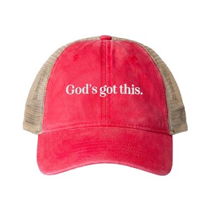 Christian Hat for Women Gods Got This Hat Faith Baseball Cap Cute Feminine Aesthetic Minimalist Embroidered Hat Encouragement Gift for Her image 8