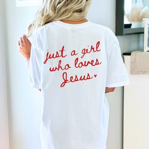 This Girl Loves Jesus Shirt Christian Love Jesus Christian Shirt Comfort Colors Faith Shirt Oversize Tshirt for Women Christian Apparel