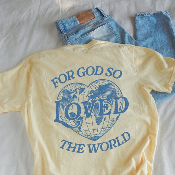 God so Loved Shirt Christian Tee Bible Verse Tshirt with Scripture Christian Apparel for Believer Worship T-Shirt Church Shirt for Group
