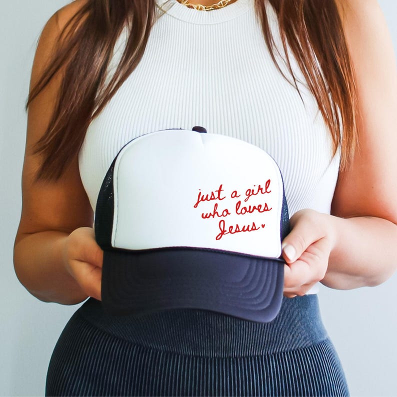 Jezus trucker hoed christelijke snapback geloof geïnspireerde kleding hoed Jezus minnaar trucker hoed jeugd groep hoed voor meisje patriottische christelijke hoed Dark Navy