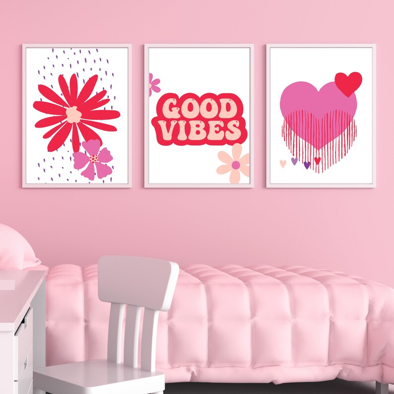 Pink Preppy Room Decor Wall Art Printable Set of 20 Pink Preppy Art