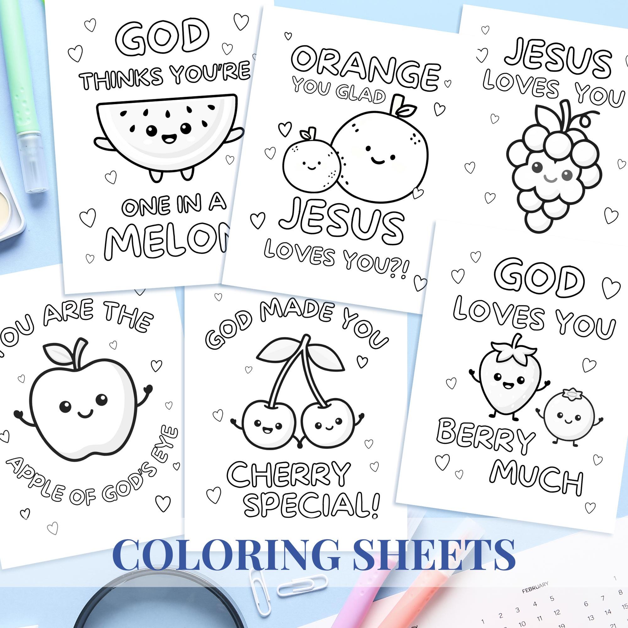 Christian Color Sheets Bible Study Activity for Kids Printable Sunday ...
