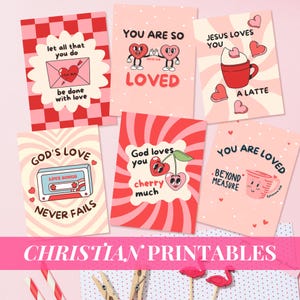 Christliche Affirmationskarten Bibel-Vers-Druckkartenset für Kinder Niedliche Retro-Karten für Jugendgruppe Gebetsgruppe druckbare Lunch Box Notizen