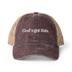 Christian Hat for Women Gods Got This Hat Faith Baseball Cap Cute Feminine Aesthetic Minimalist Embroidered Hat Encouragement Gift for Her image 7