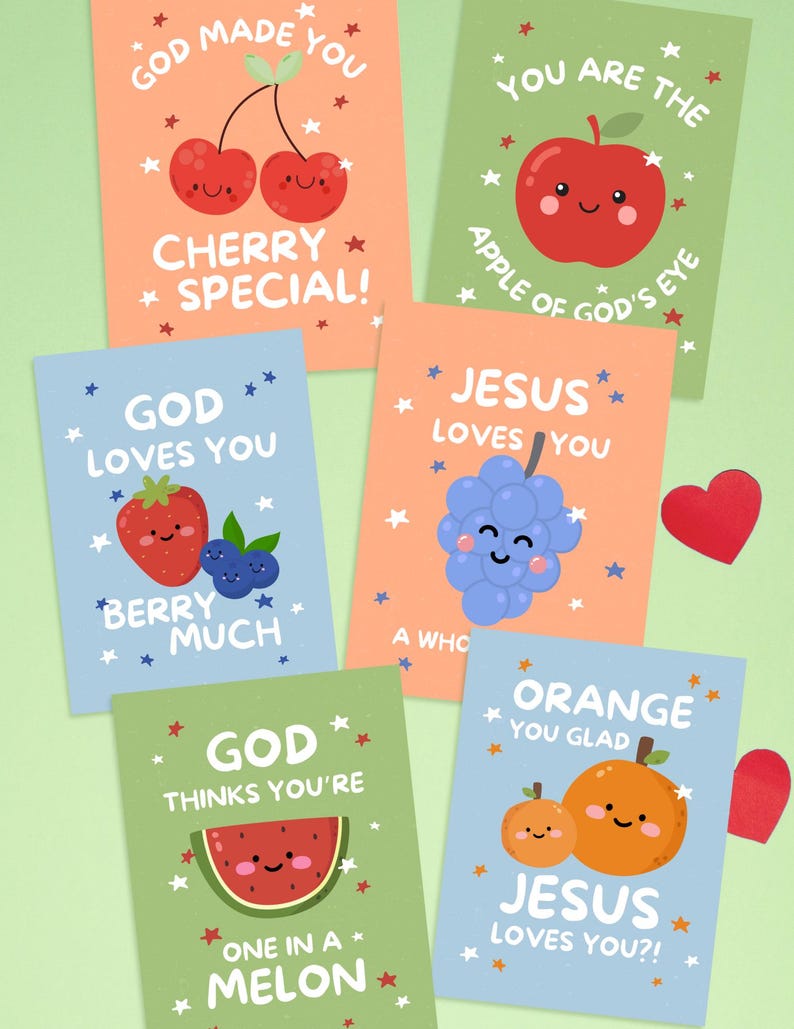 Printable Christian Cards for Kid Faith Inspired Bible Craft Printable Notes Class Party Bible Study Activity Youth Group Bible Study Cards