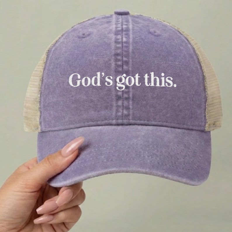 Christian Hat for Women Gods Got This Hat Faith Baseball Cap Cute Feminine Aesthetic Minimalist Embroidered Hat Encouragement Gift for Her image 1