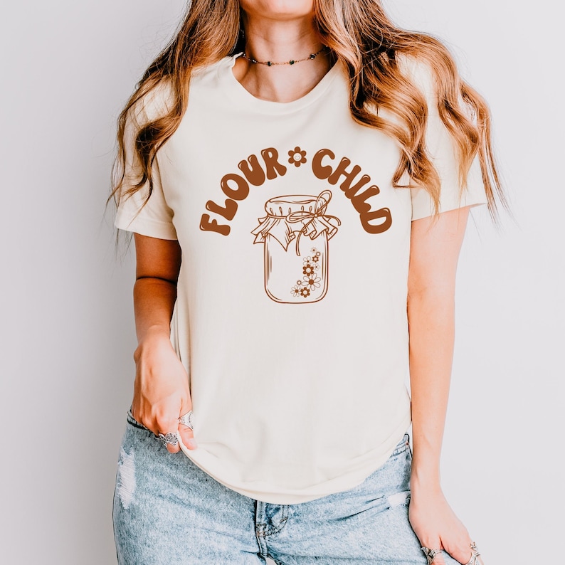Sourdough Shirt Bread Baking TShirt Flour Power Funny Baker T-shirt Retro Baking Tee Cute Bread Shirt Sourdough Starter Shirt Baker Gift Tee homestead mama shirt funny baking tee for stay at home mom homestead hippie