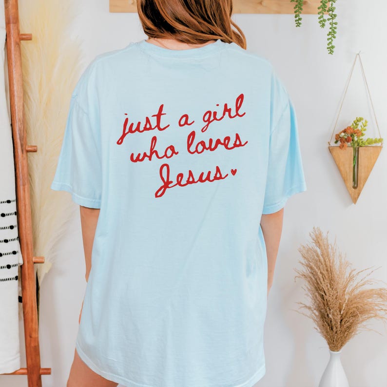 This Girl Loves Jesus Shirt Christian Love Jesus Christian Shirt Comfort Colors Faith Shirt Oversize Tshirt for Women Christian Apparel