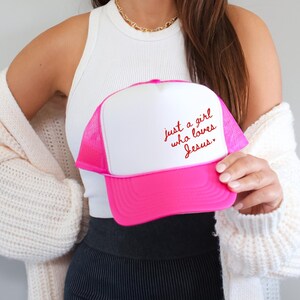 Jezus trucker hoed christelijke snapback geloof geïnspireerde kleding hoed Jezus minnaar trucker hoed jeugd groep hoed voor meisje patriottische christelijke hoed Pink